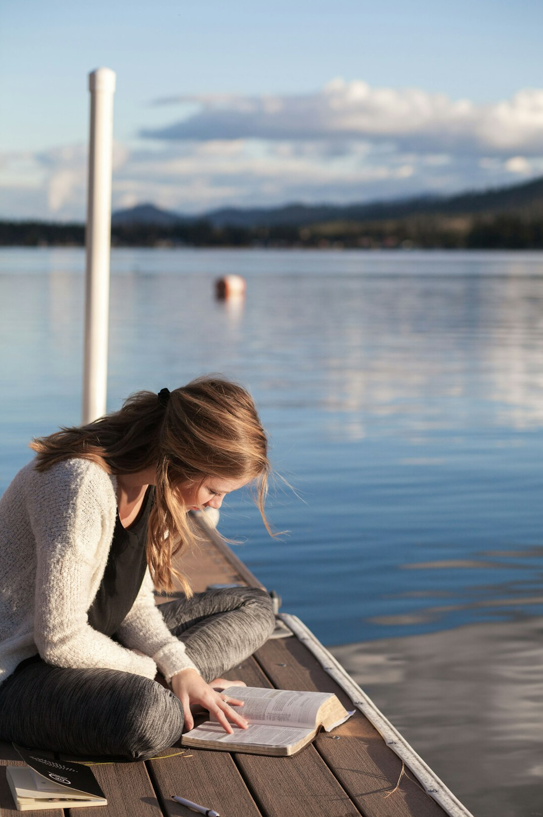 woman reflecting alone
