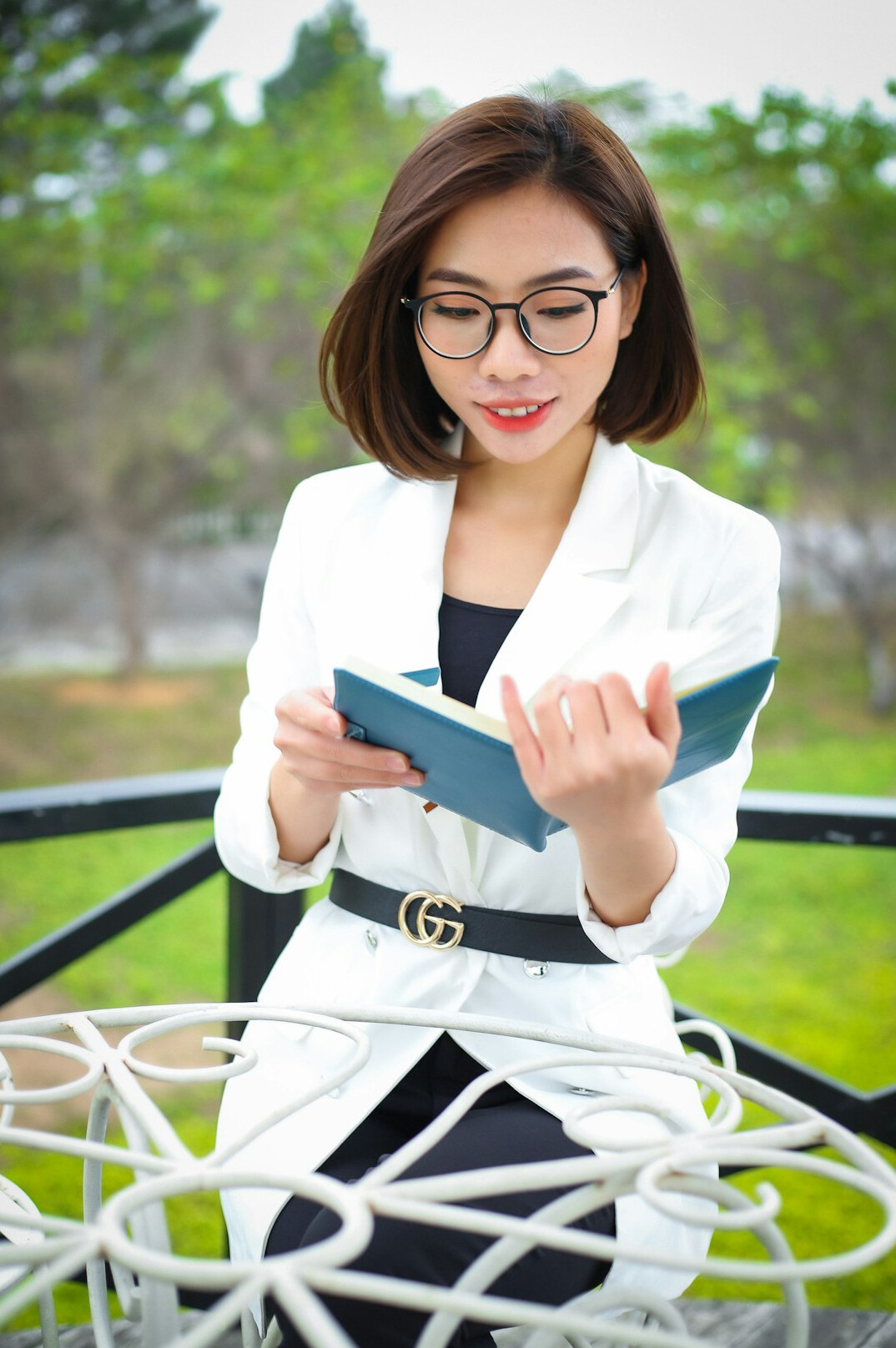 Danish female journalist wearing glasses